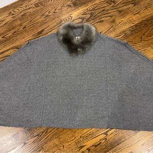 Gray Cape with Fur Collar